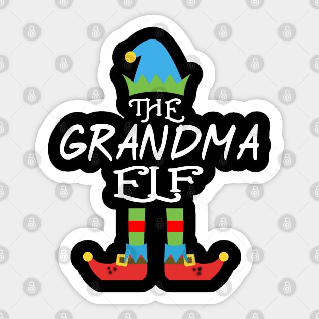 The Grandma Elf Matching Family Group Christmas Party Sticker by CareTees